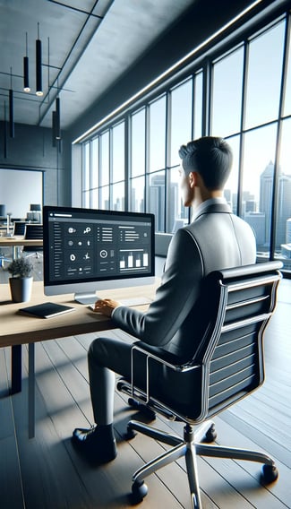 man in office working on computer